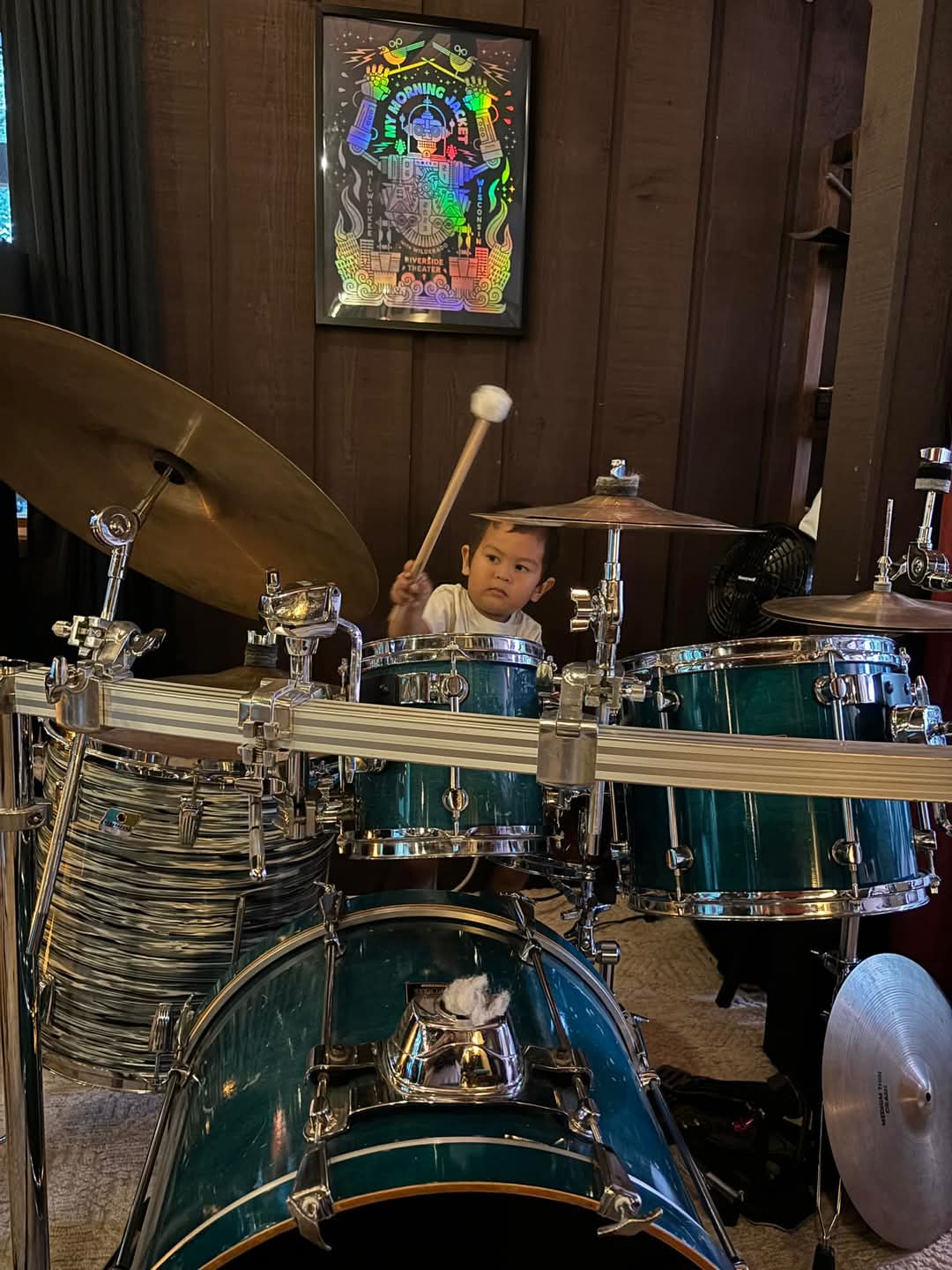 Young drummer at Studio Wildwoods