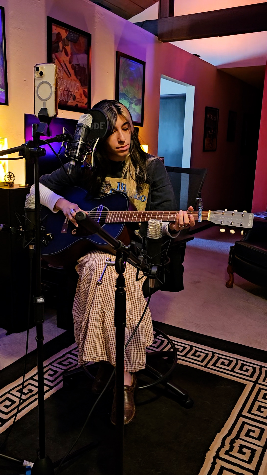 Artist performing in the studio